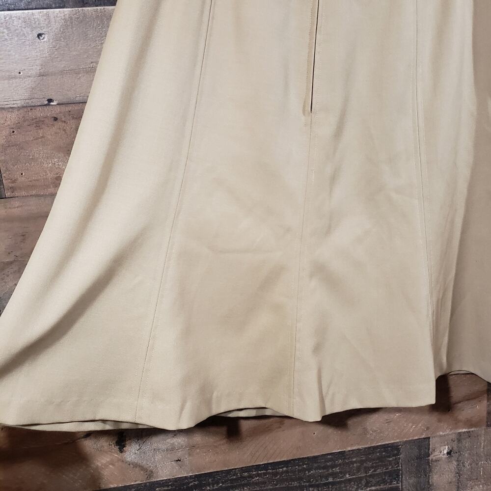 Blue ice‎ vintage tan 100% wool fully lined fit & flare skirt woman's size 4 - Picture 4 of 6